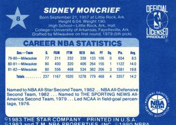 1983 Star All-Star Game #8 Sidney Moncrief Back