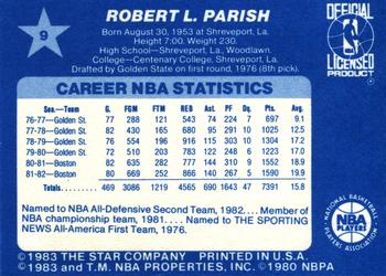 1983 Star All-Star Game #9 Robert Parish Back