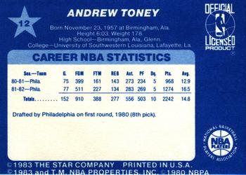 1983 Star All-Star Game #12 Andrew Toney Back