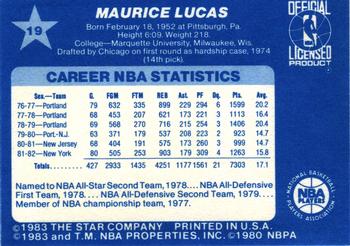 1983 Star All-Star Game #19 Maurice Lucas Back