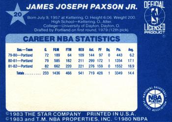 1983 Star All-Star Game #20 Jim Paxson Back