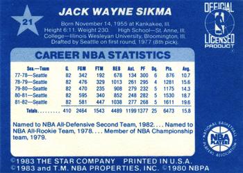 1983 Star All-Star Game #21 Jack Sikma Back