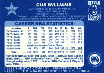 1983 Star All-Star Game #25 Gus Williams Back