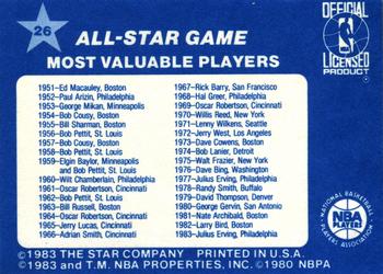 1983 Star All-Star Game #26 All-Star Game MVPs Back