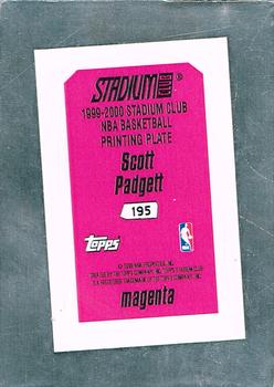 1999-00 Stadium Club - Printing Plates Magenta #195 Scott Padgett Back