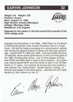 1983-84 BASF Los Angeles Lakers  #4 Magic Johnson Back