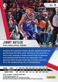 2018-19 Panini Threads #3 Jimmy Butler Back