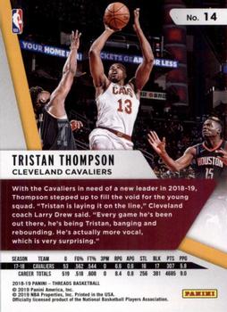 2018-19 Panini Threads #14 Tristan Thompson Back