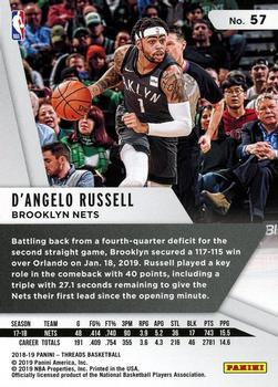 2018-19 Panini Threads #57 D'Angelo Russell Back
