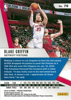 2018-19 Panini Threads #70 Blake Griffin Back