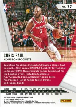 2018-19 Panini Threads #77 Chris Paul Back
