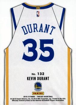 2018-19 Panini Threads #132 Kevin Durant Back
