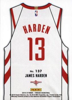 2018-19 Panini Threads #137 James Harden Back