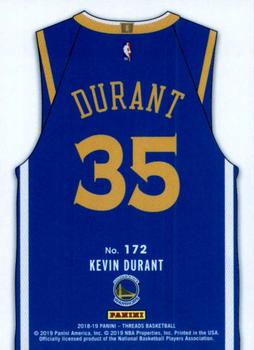2018-19 Panini Threads #172 Kevin Durant Back