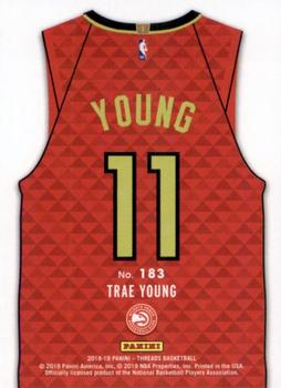2018-19 Panini Threads #183 Trae Young Back
