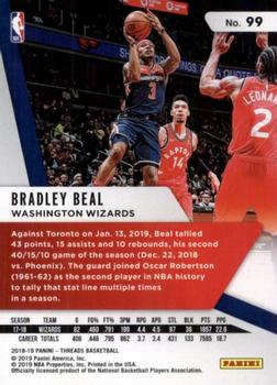 2018-19 Panini Threads - Dazzle #99 Bradley Beal Back