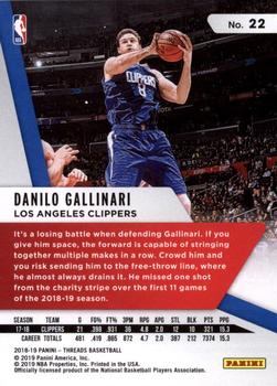 2018-19 Panini Threads - Premium #22 Danilo Gallinari Back