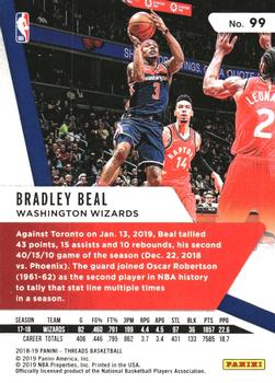 2018-19 Panini Threads - Premium #99 Bradley Beal Back