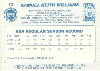 1983-84 Star #12 Sam Williams Back