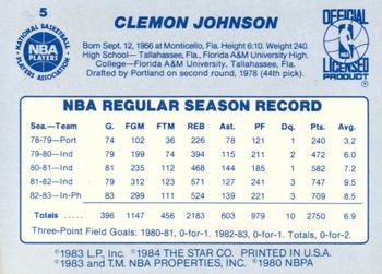 1983-84 Star #5 Clemon Johnson Back