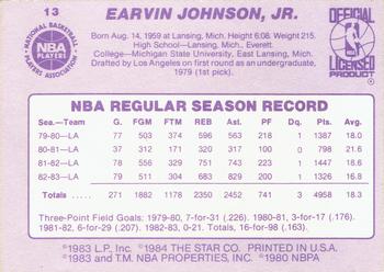 1983-84 Star #13 Magic Johnson Back