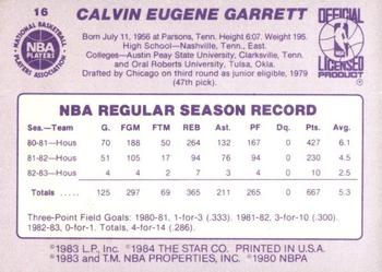1983-84 Star #16 Calvin Garrett Back