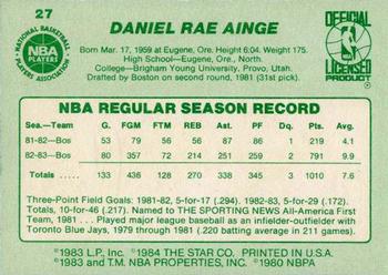 1983-84 Star #27 Danny Ainge Back