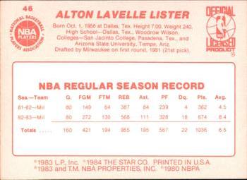 1983-84 Star #46 Alton Lister Back