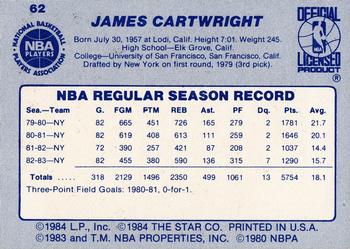 1983-84 Star #62 Bill Cartwright Back
