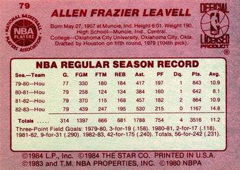 1983-84 Star #79 Allen Leavell Back