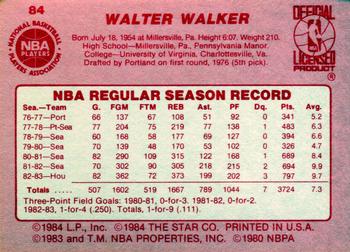 1983-84 Star #84 Wally Walker Back