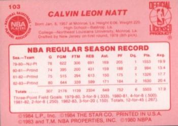 1983-84 Star #103 Calvin Natt Back