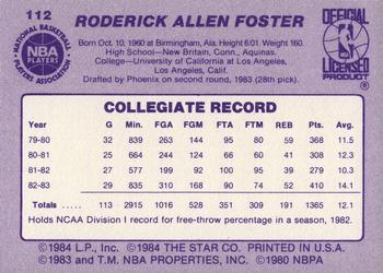 1983-84 Star #112 Rod Foster Back