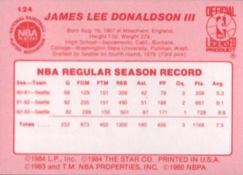 1983-84 Star #124 James Donaldson Back