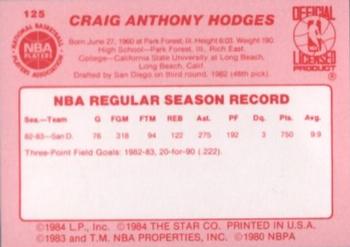 1983-84 Star #125 Craig Hodges Back