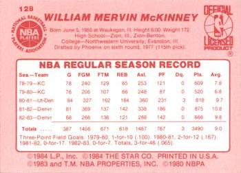 1983-84 Star #128 Billy McKinney Back
