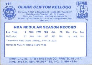 1983-84 Star #161 Clark Kellogg Back