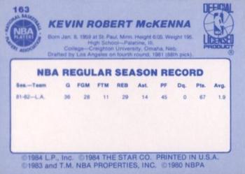 1983-84 Star #163 Kevin McKenna Back