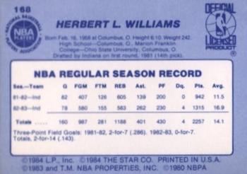 1983-84 Star #168 Herb Williams Back