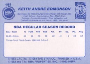 1983-84 Star #185 Keith Edmonson Back