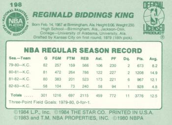 1983-84 Star #198 Reggie King Back