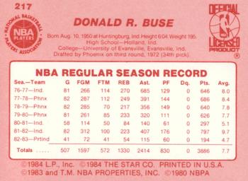 1983-84 Star #217 Don Buse Back