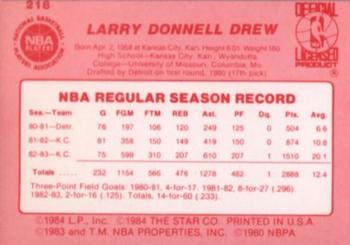 1983-84 Star #218 Larry Drew Back