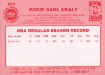 1983-84 Star #222 Ed Nealy Back