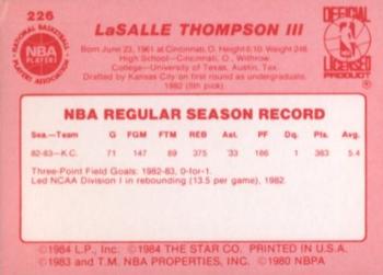 1983-84 Star #226 LaSalle Thompson Back