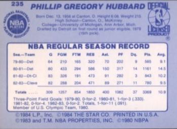 1983-84 Star #235 Phil Hubbard Back
