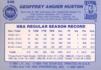 1983-84 Star #236 Geoff Huston Back