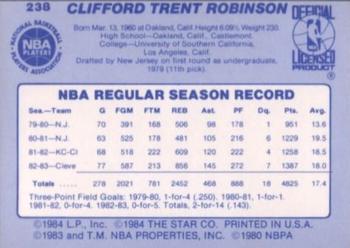 1983-84 Star #238 Cliff Robinson Back