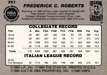 1983-84 Star #251 Fred Roberts Back