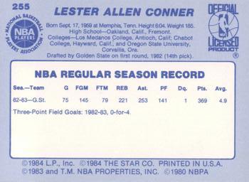 1983-84 Star #255 Lester Conner Back